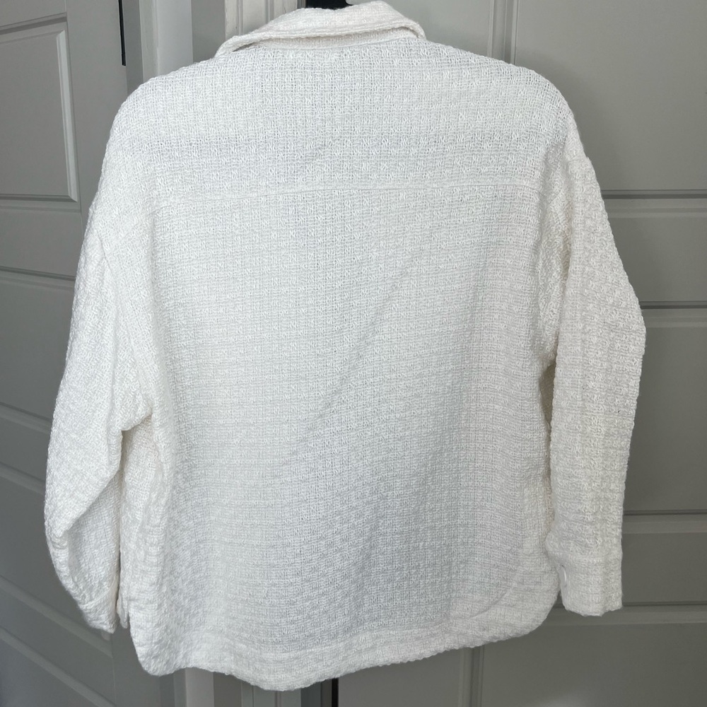 Vestique Tweed Lightweight White Shacket - Picture 5 of 8